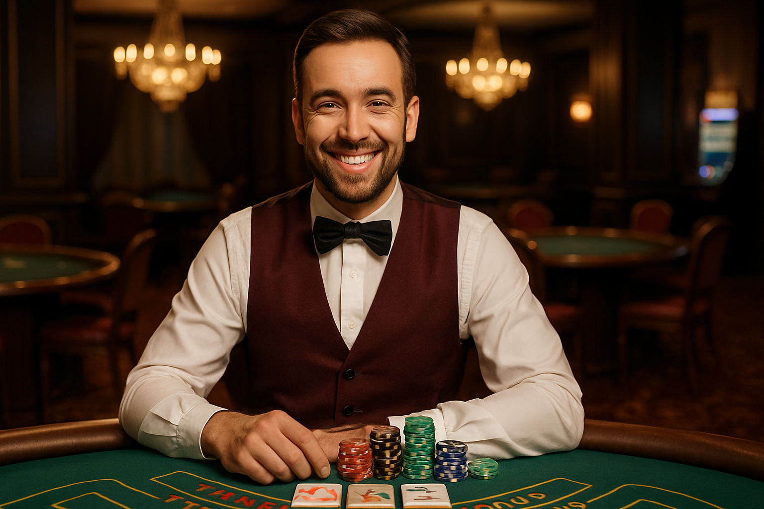 Elegant casino gaming table